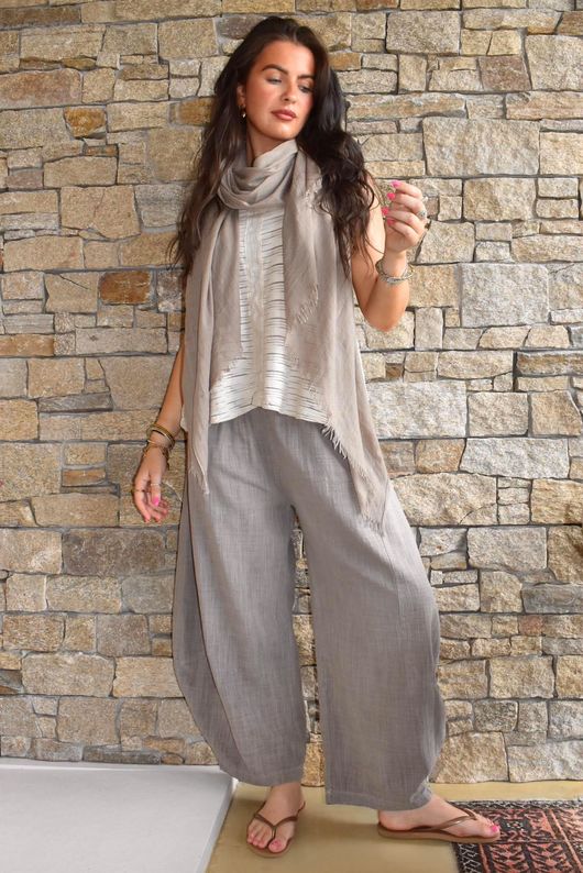 Frame Cotton Vintage Wash Barrel Pant Earth